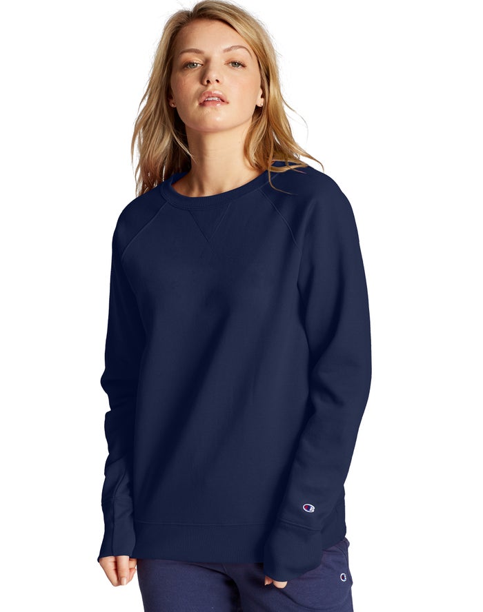 Sudadera Champion Mujer - Powerblend Fleece Classic Crew ( Azul Marino ) 5261437-JE